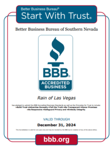 BBB Start With Trust Certificate for Rain Water of Las Vegas